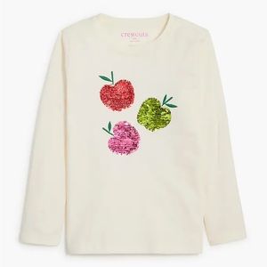 J.Crew Girls’ Long Sleeve Sequin Apple Graphic Tee